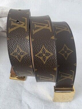 Auth Louis Vuitton Monogram Reversible Belt